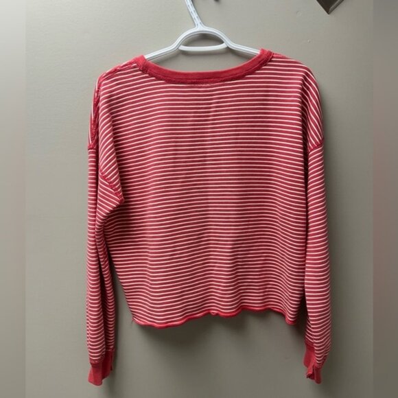 Abercrombie & Fitch Pink & White Striped Sweater - Picture 3 of 5